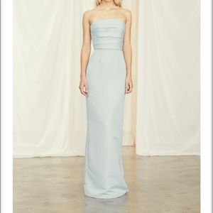 Amsale strapless dress. Light blue. Size 2.